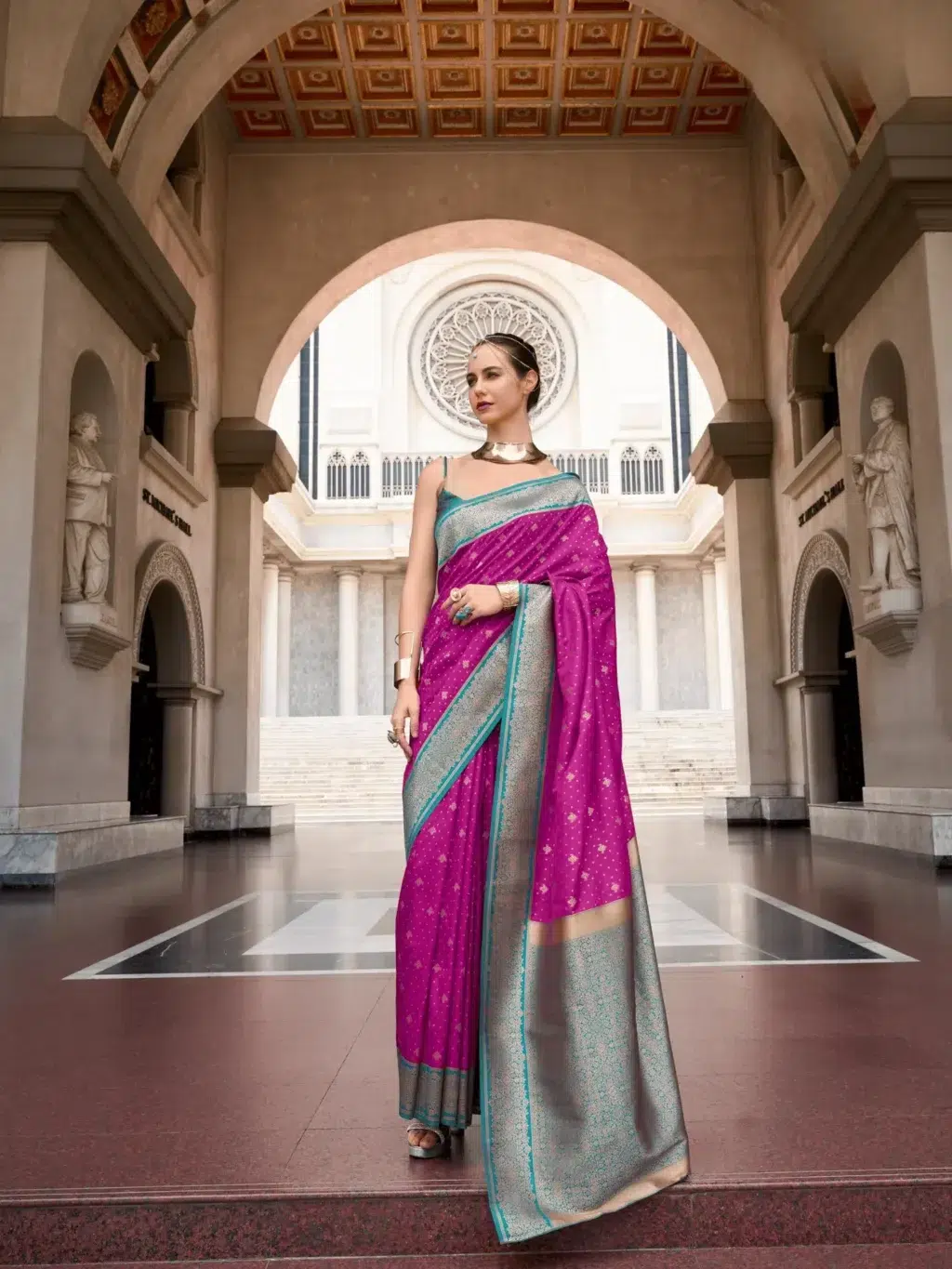 Purple Pure Soft Saree for Women - Designer Traditional Saree