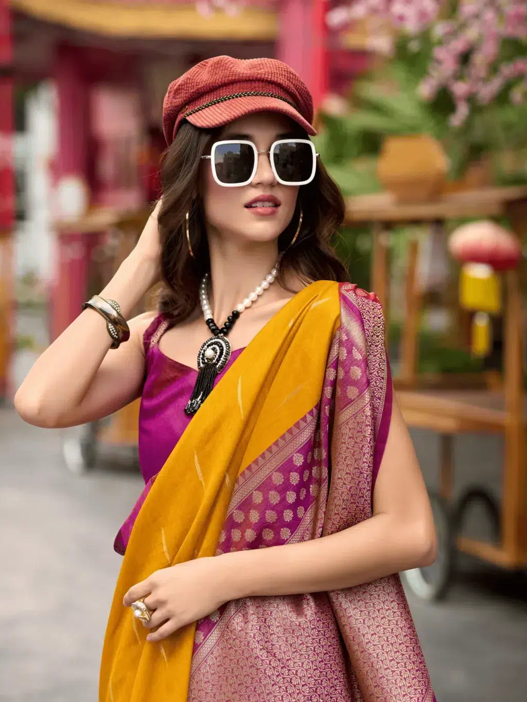 Yelllow Pure Banarasi Silk Saree - Image 3