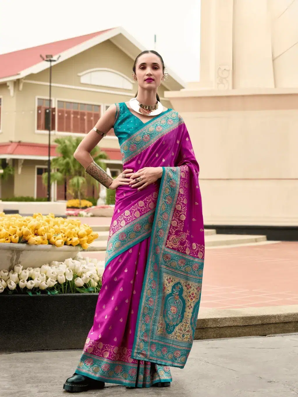 Purple Pure Soft Saree for Women - Designer Traditional Saree