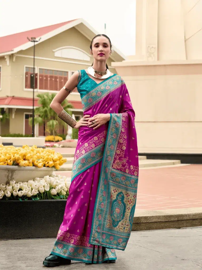 Purple Pure Soft Saree for Women - Designer Traditional Saree