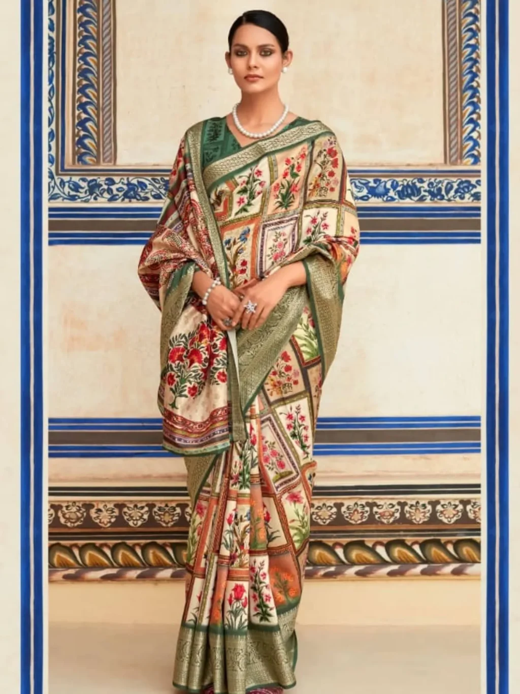 Green Green Dola Saree for Women - Designer Traditional Saree