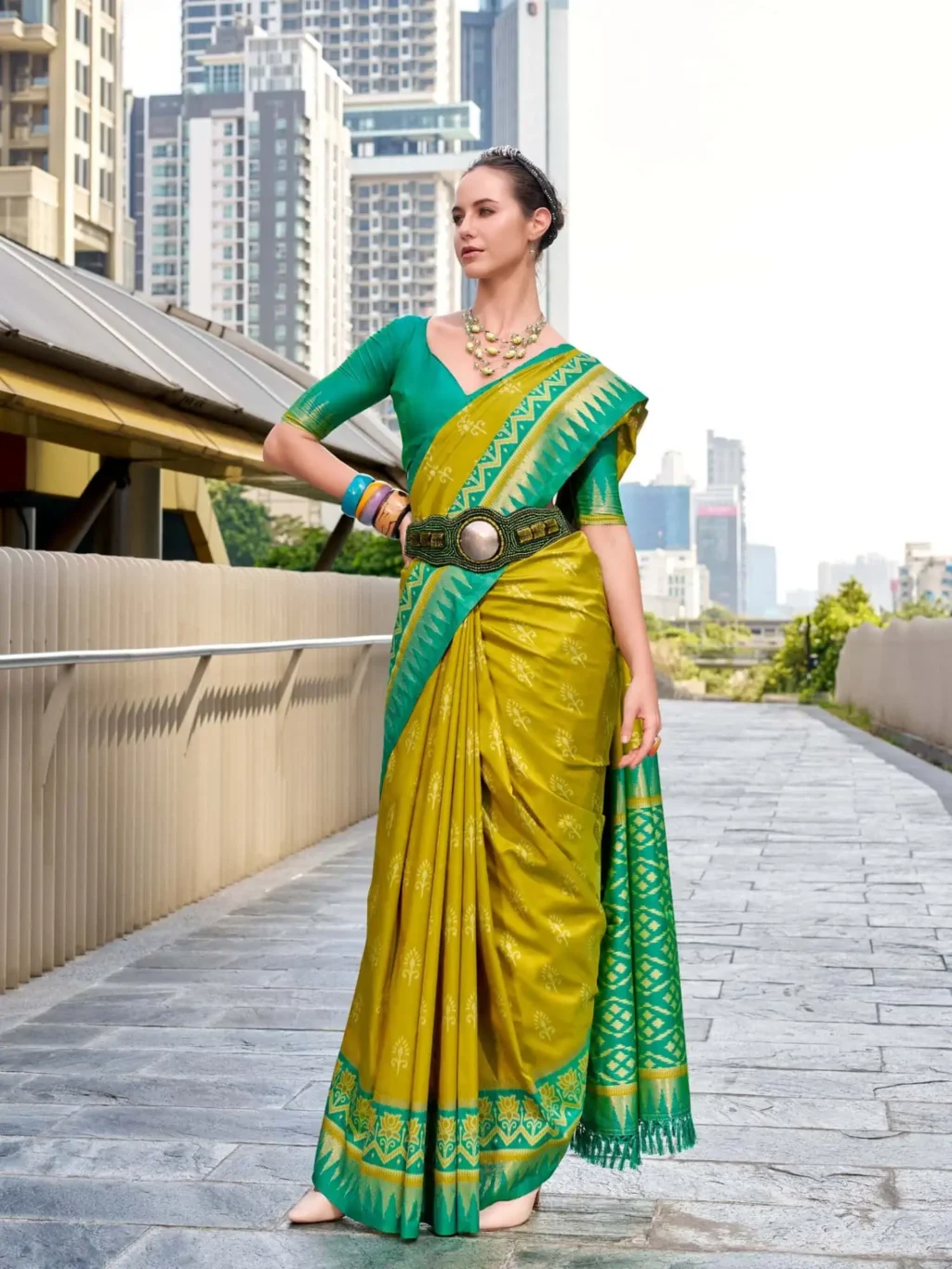 Green Green Soft Saree for Women - Designer Traditional Saree