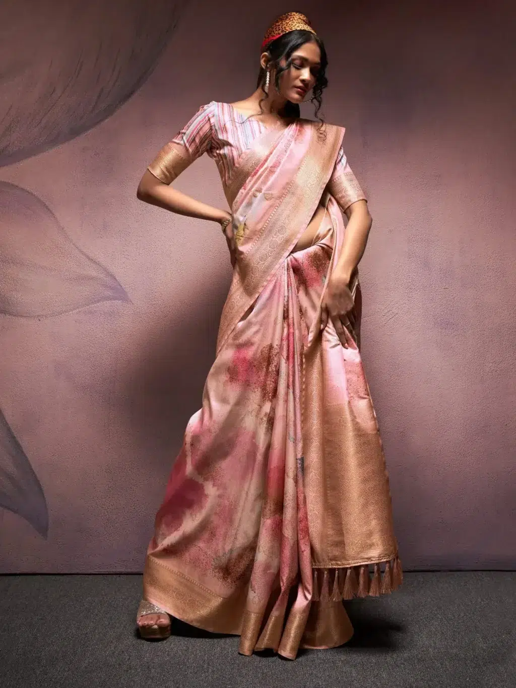 Pink Handloom Silk Saree for Women - Designer Traditional Saree