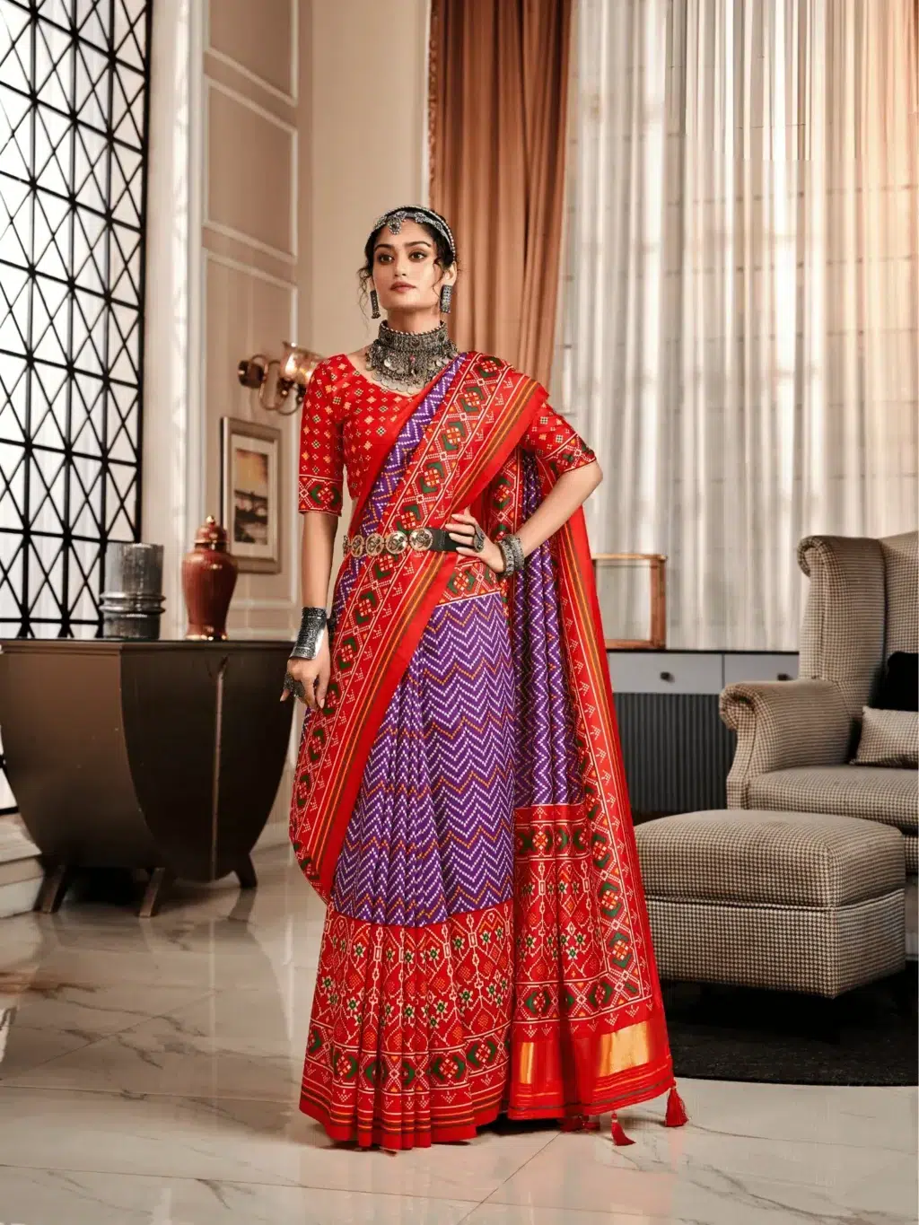 Purple Purple Handloom Saree for Women - Designer Traditional Saree