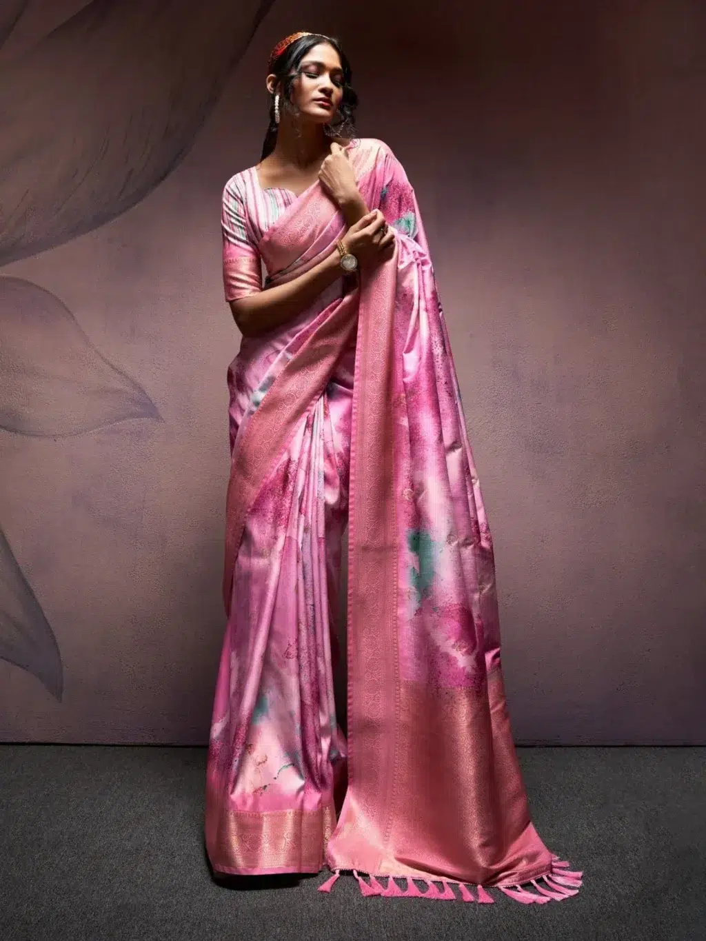 Pink Handloom Silk Saree for Women - Designer Traditional Saree