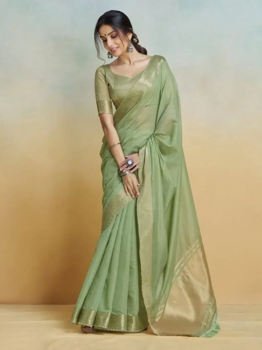 Green Green Pure Saree for Women - Designer Traditional Saree