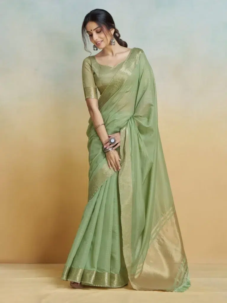 Green Green Pure Saree for Women - Designer Traditional Saree