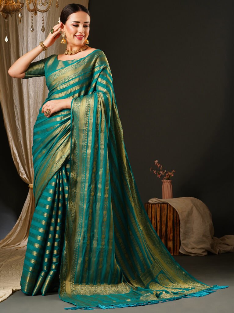 Heritage Blue Georgette Saree - Georgette Saree
