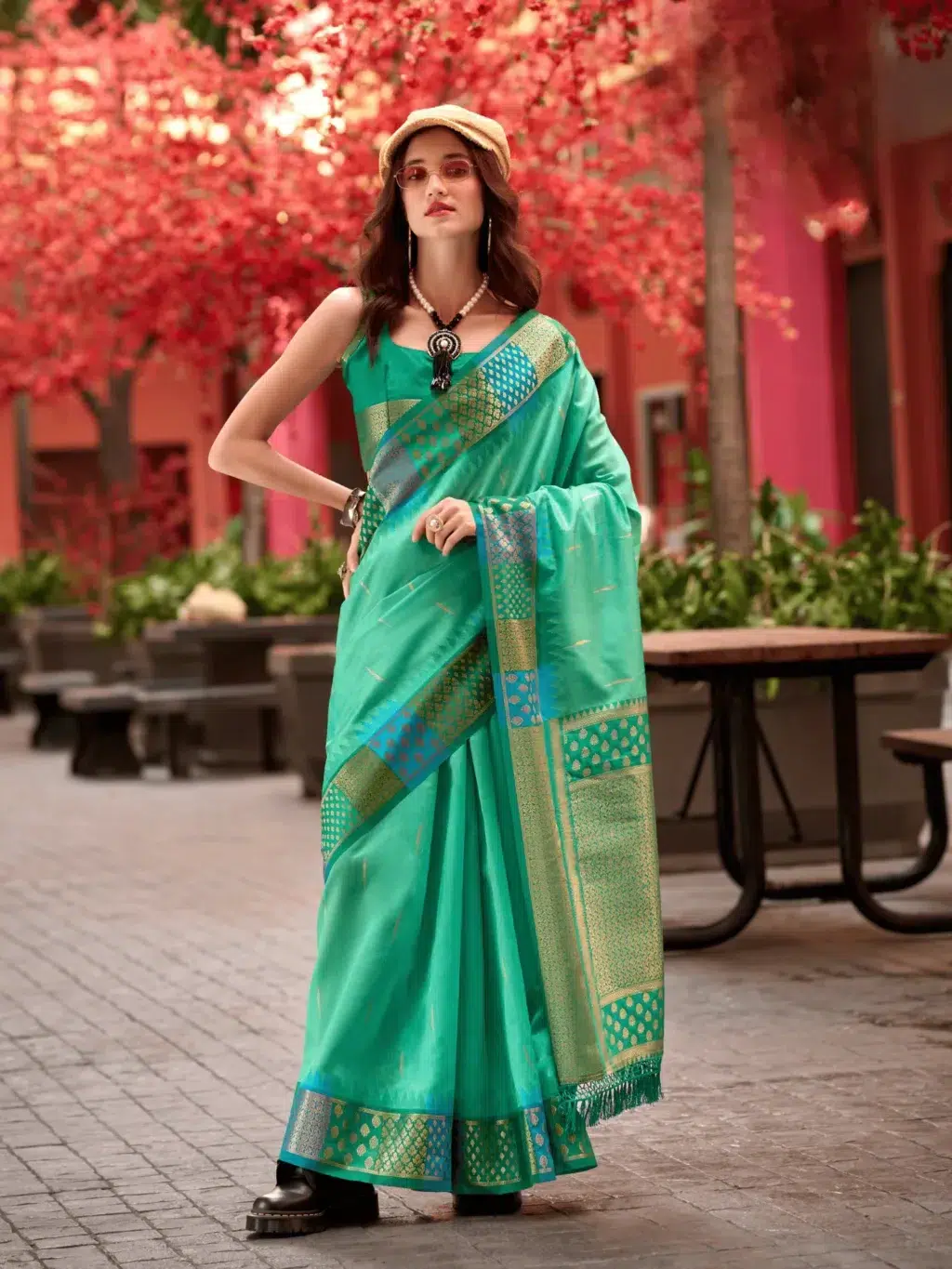 Green Green Pure Saree for Women - Designer Traditional Saree