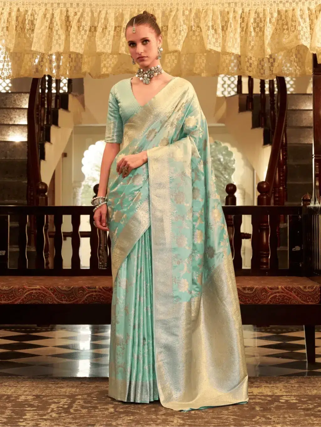 Green Green Soft Saree for Women - Designer Traditional Saree