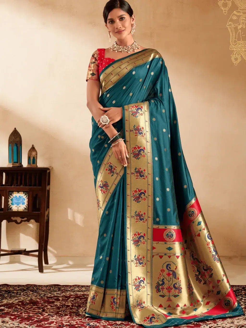 Green  Green Paithani Saree for Women - Designer Traditional Saree