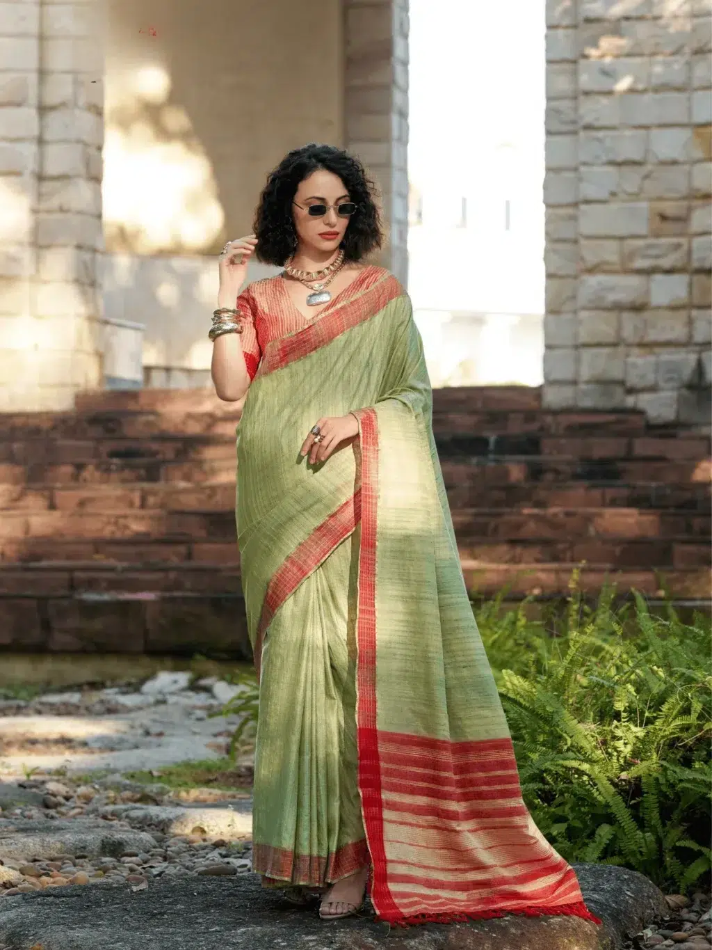 Green Pure Handloom Saree for Women - Designer Traditional Saree