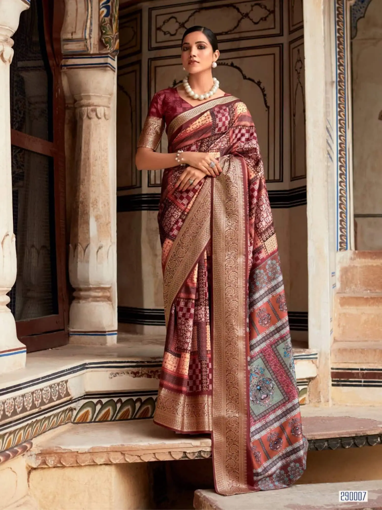 Maroon Dola Handloom Silk Saree