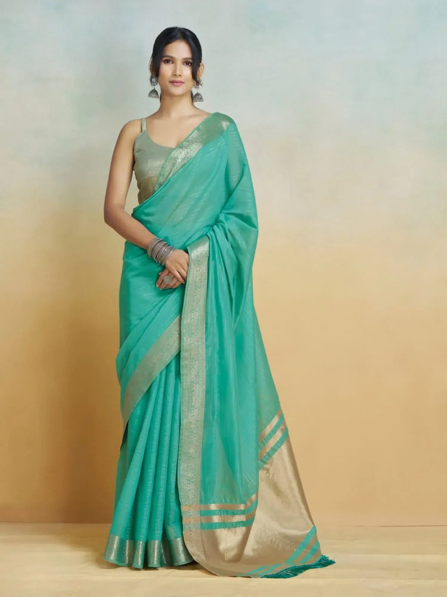 Green Handloom Khadi Silk Saree