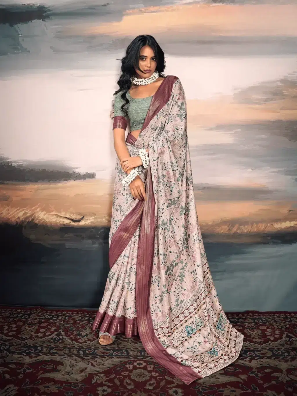 Purple Pure Cotton Saree for Women - Designer Traditional Saree