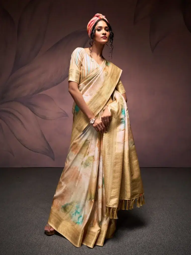 Yellow Yellow Handloom Saree for Women - Designer Traditional Saree