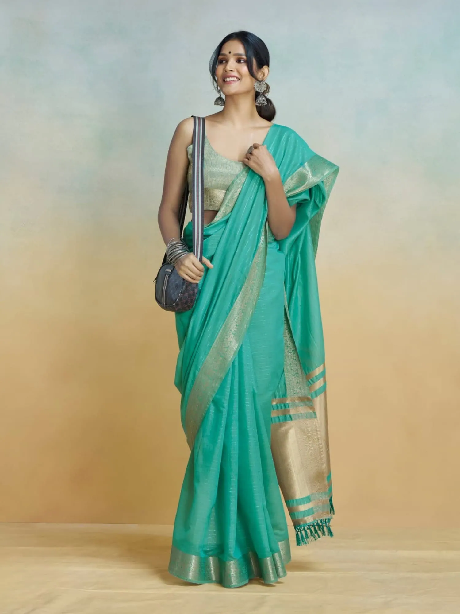 Green Handloom Khadi Silk Saree