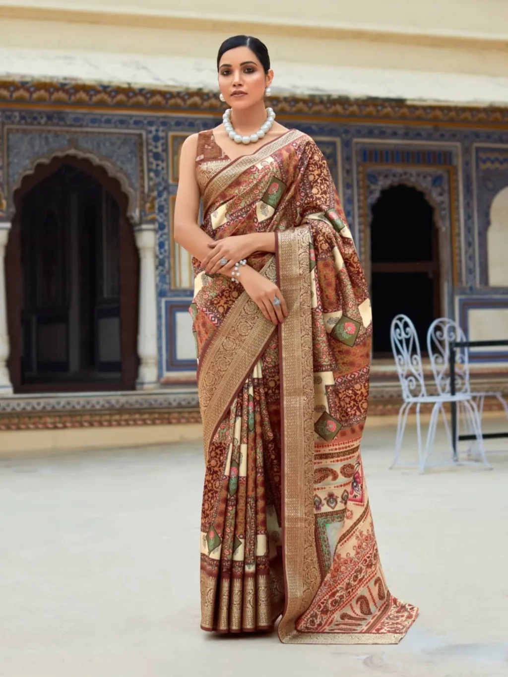 Brown Light Brown Saree for Women - Designer Traditional Saree