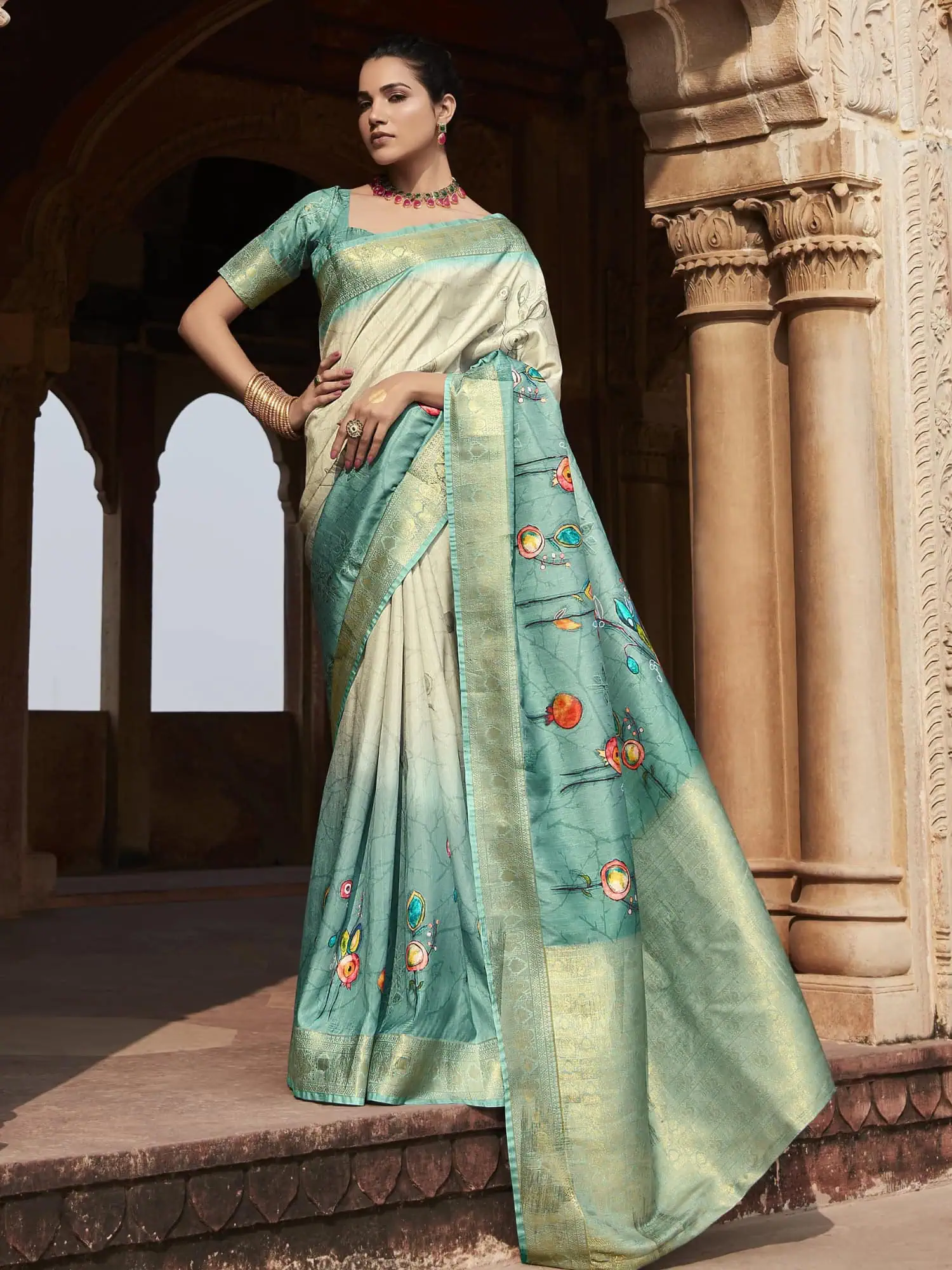 Light Green Handloom Silk Saree