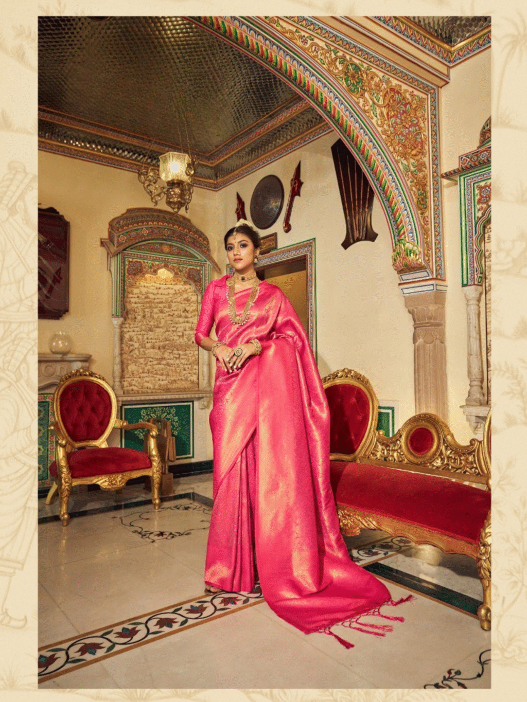 Pink Soft Handloom Saree for Women - Designer Traditional Saree