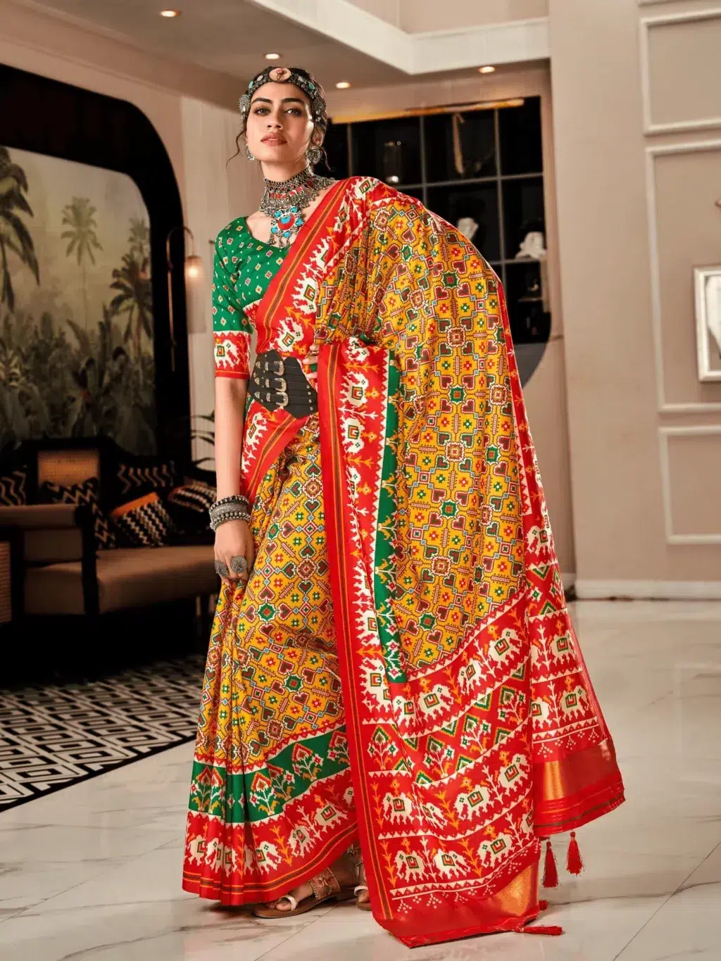 Yellow Handloom Silk Saree for Women - Designer Traditional Saree