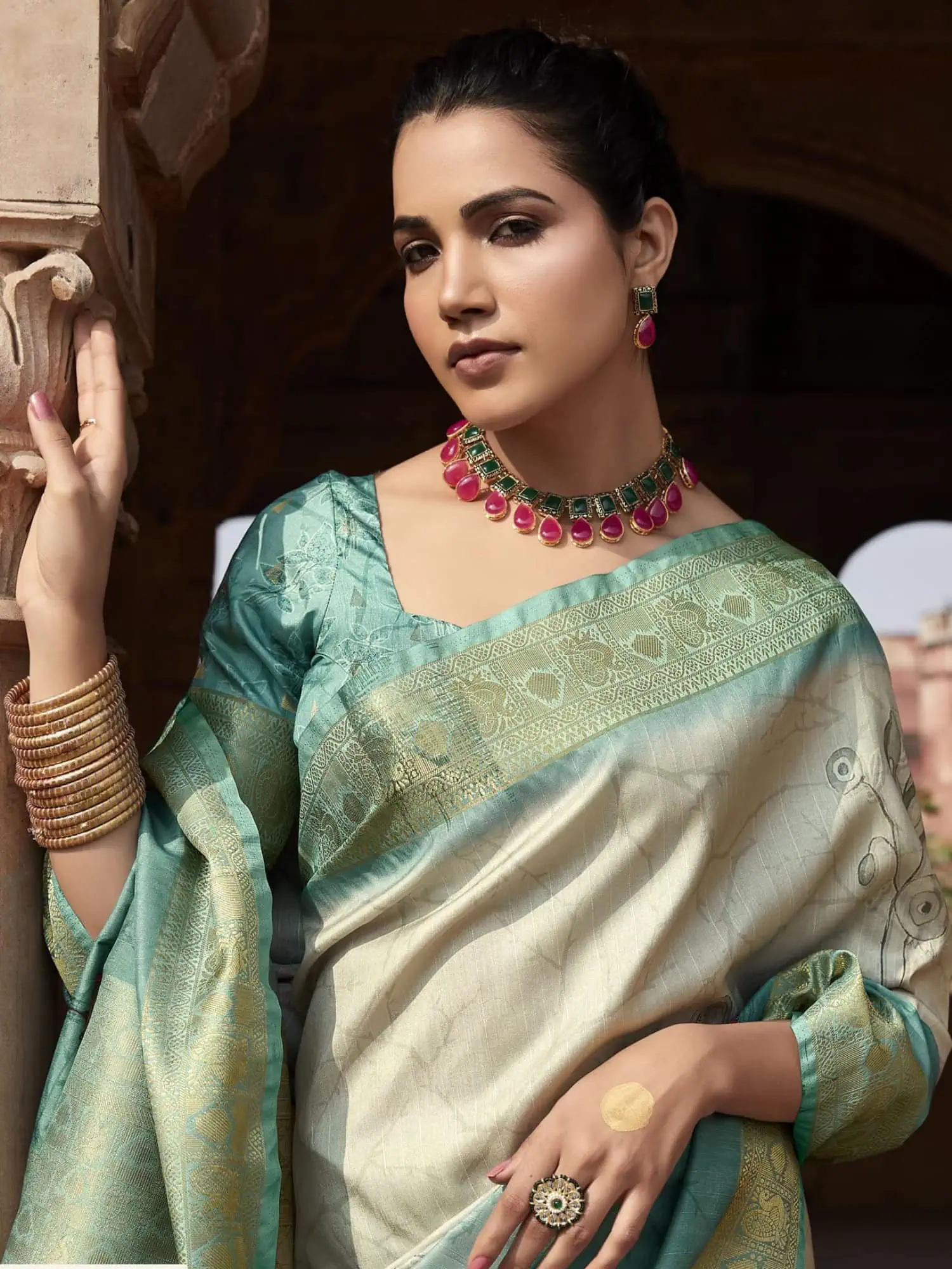 Light Green Handloom Silk Saree