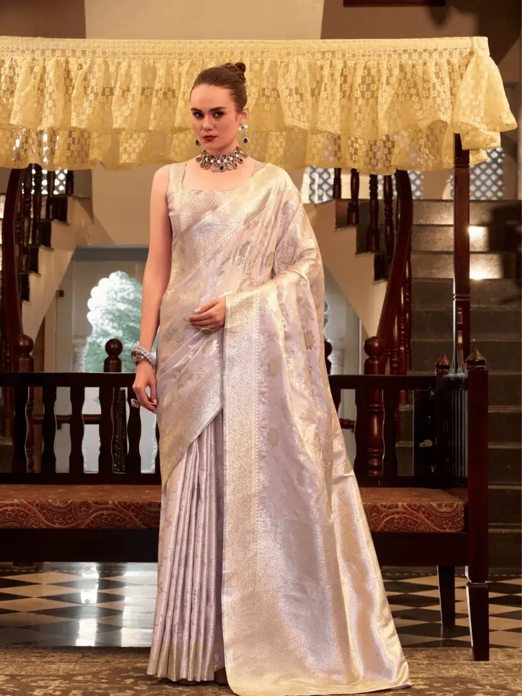 Purple Lavender Soft Saree for Women - Designer Traditional Saree