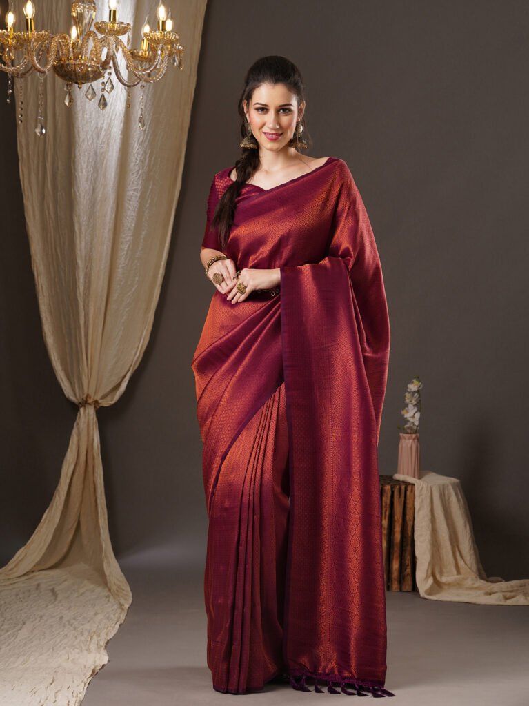 Kanjeevaram Purple Georgette Designer Saree - Georgette Saree