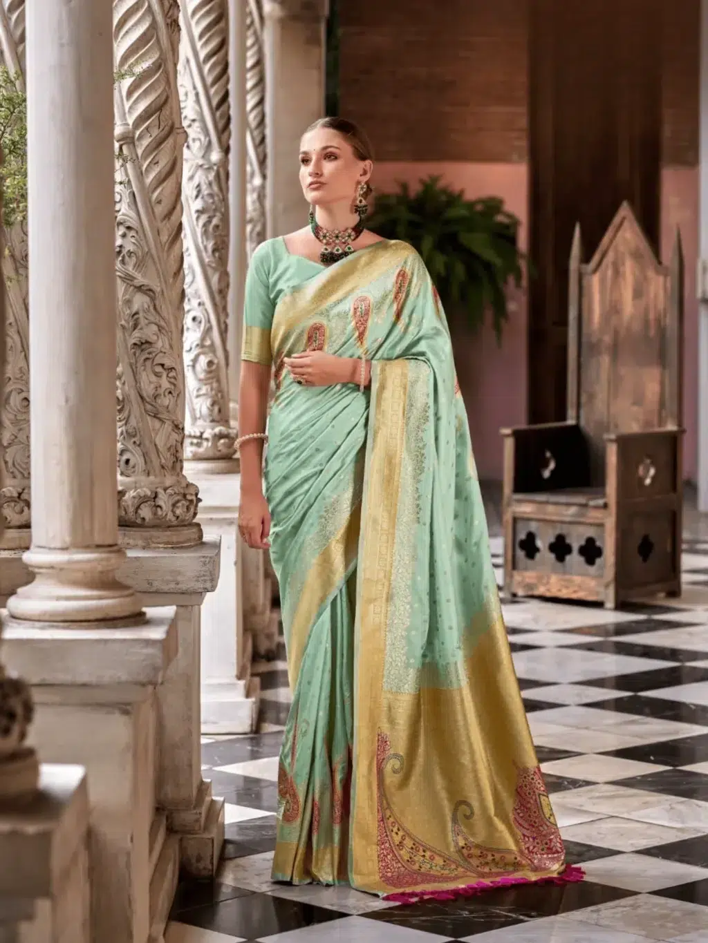Green Green Soft Saree for Women - Designer Traditional Saree