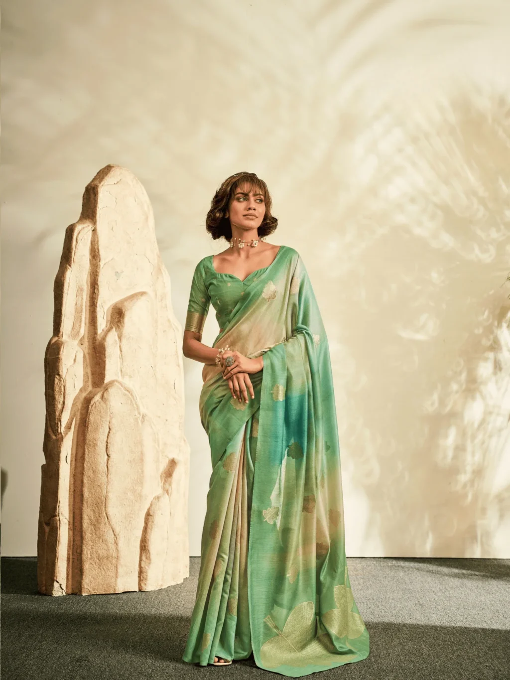 Green Green Soft Saree for Women - Designer Traditional Saree