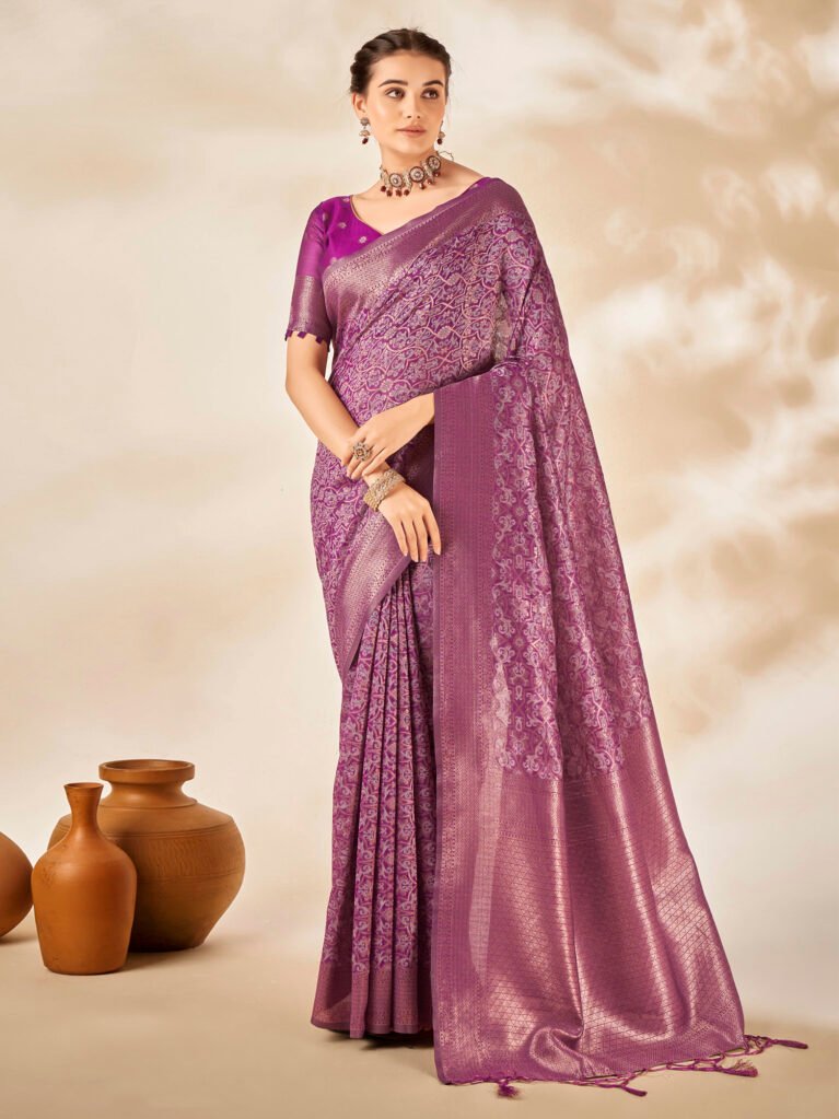 Purple Kanjeevaram Silk Saree - Kanjeevaram Saree