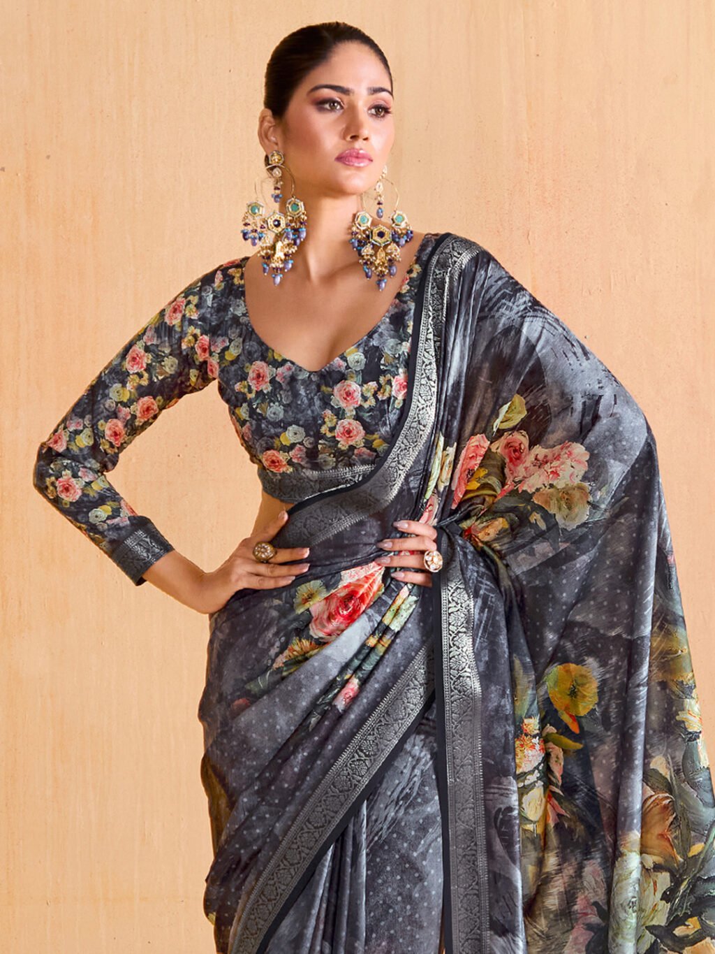 Grey Sarees available for online shopping