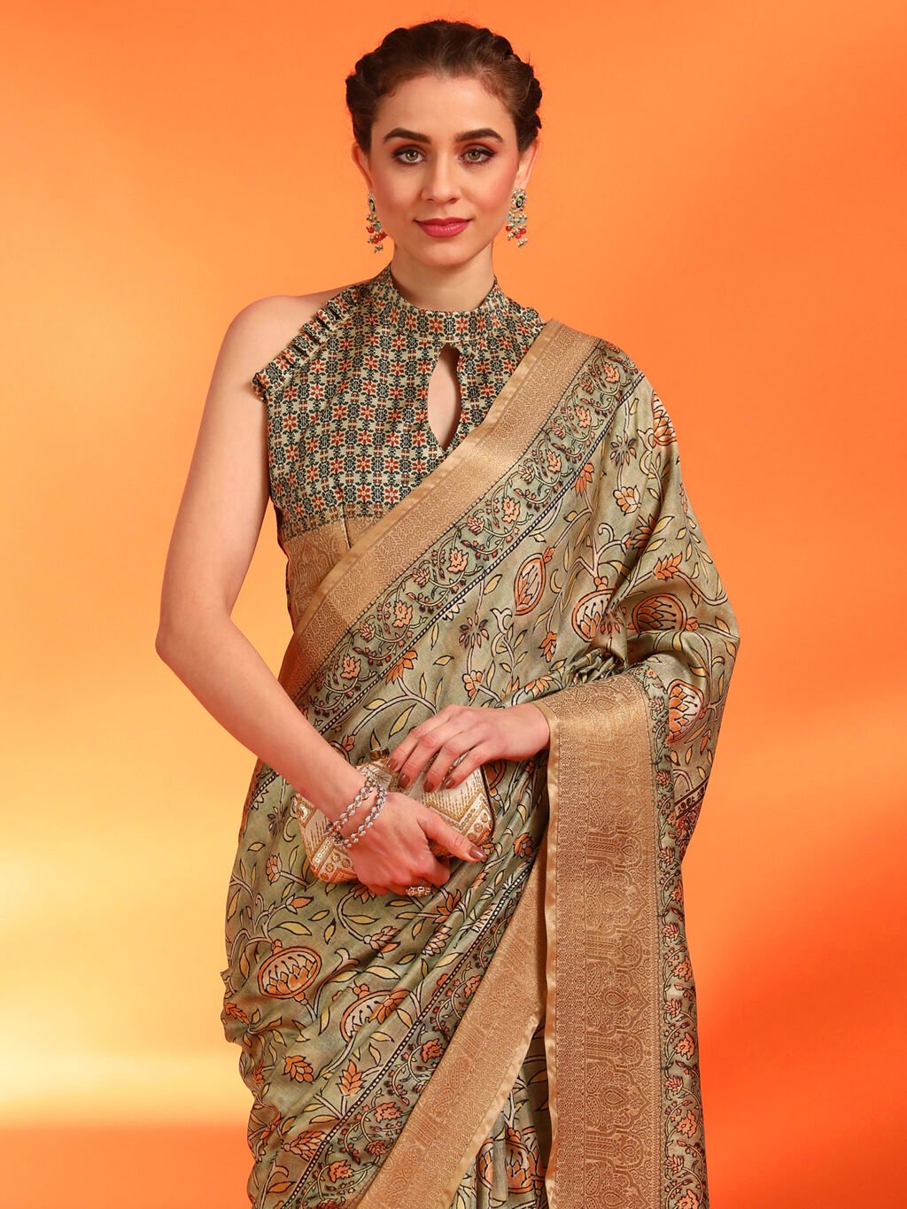 Green Sarees available for online shopping