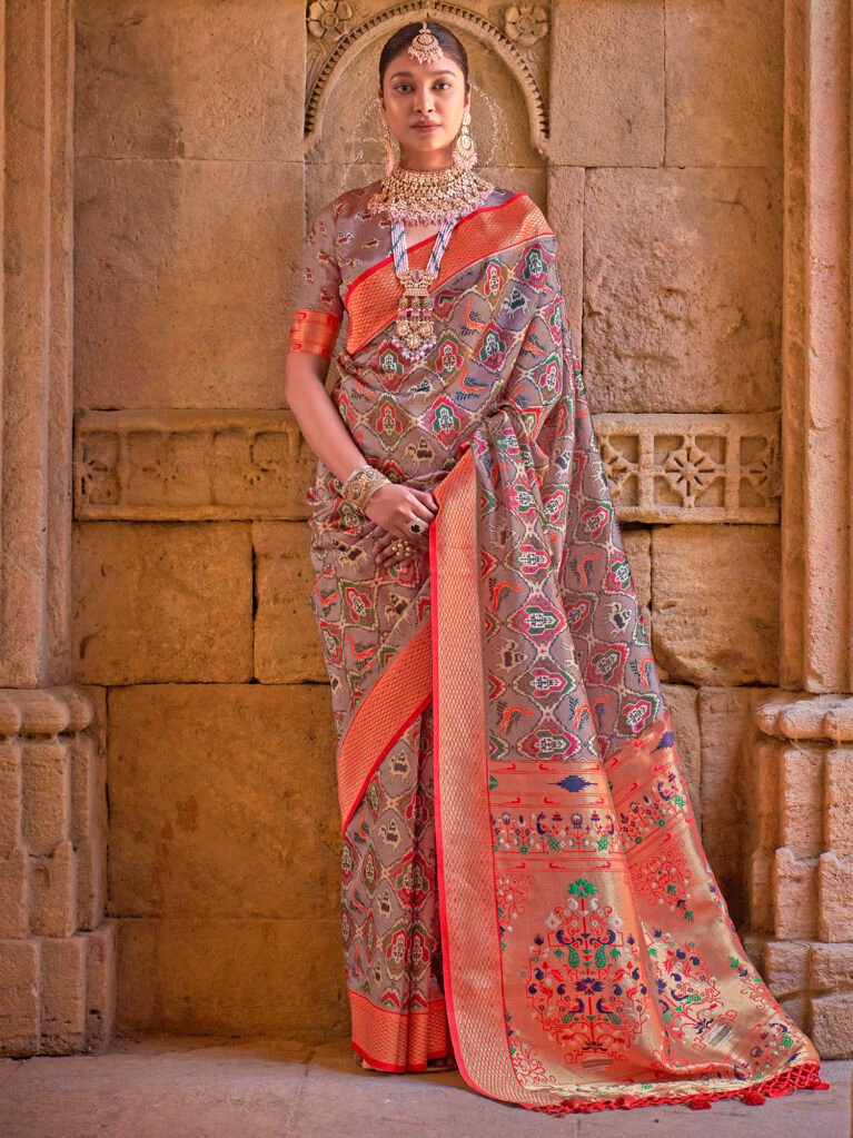 Elegant Brown Paithani Silk Saree - Sarees