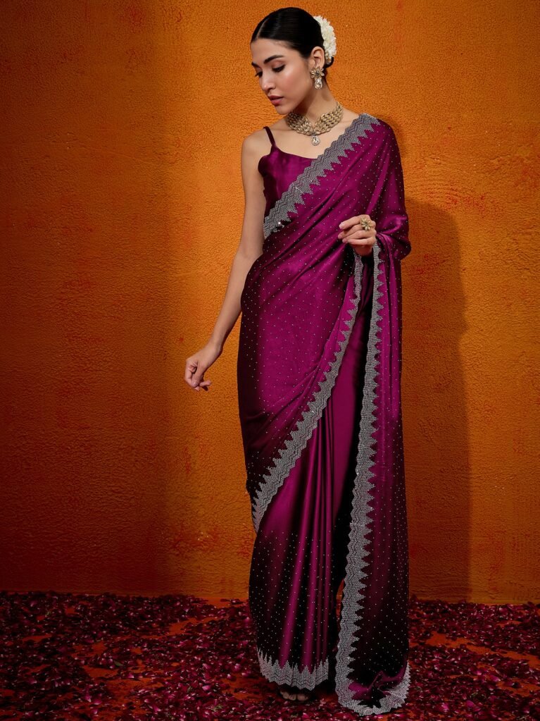 Opulent Pink Satin Digital Print Exclusive Saree - Sarees