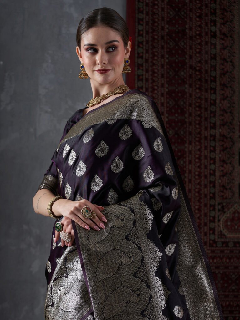 Regal Purple Kanjeevaram Silk Saree - Sarees