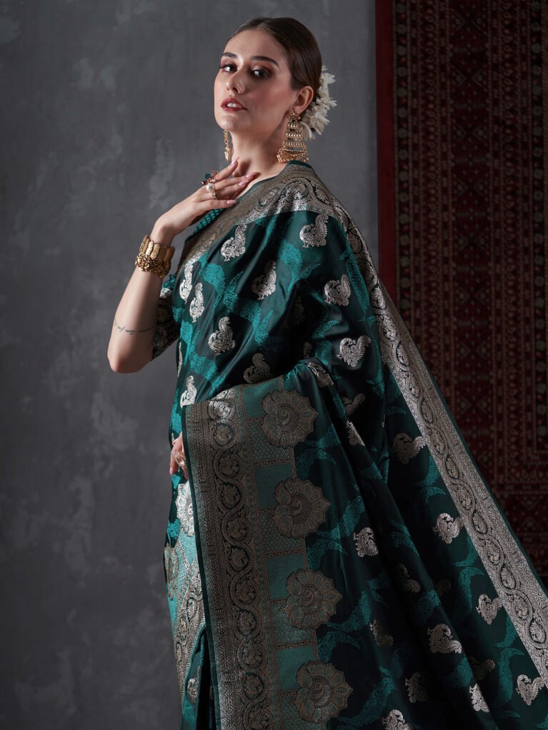 Graceful Green Kanjeevaram Silk Saree - Sarees