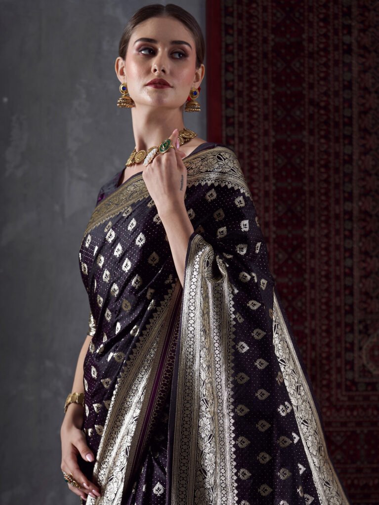 Elegant Purple Kanjeevaram Silk Saree - Sarees