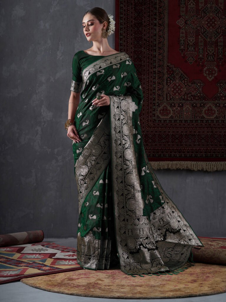 Timeless Green Kanjeevaram Saree - Sarees