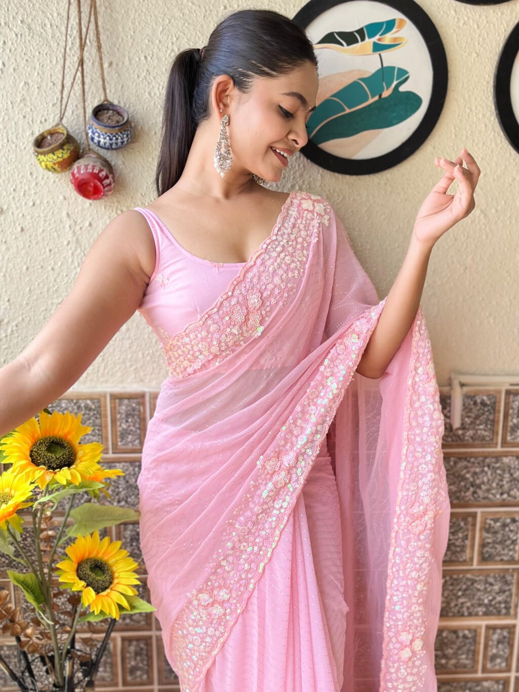 Pink Sarees available for online shopping