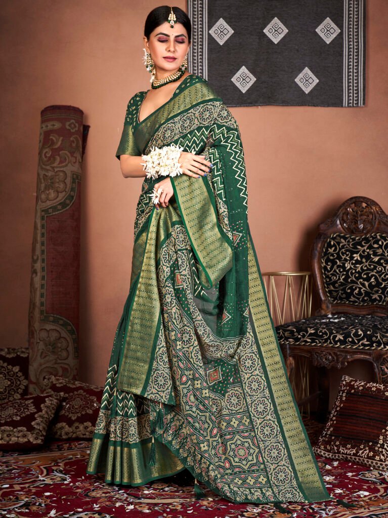 Patola Green Silk Saree - Sarees