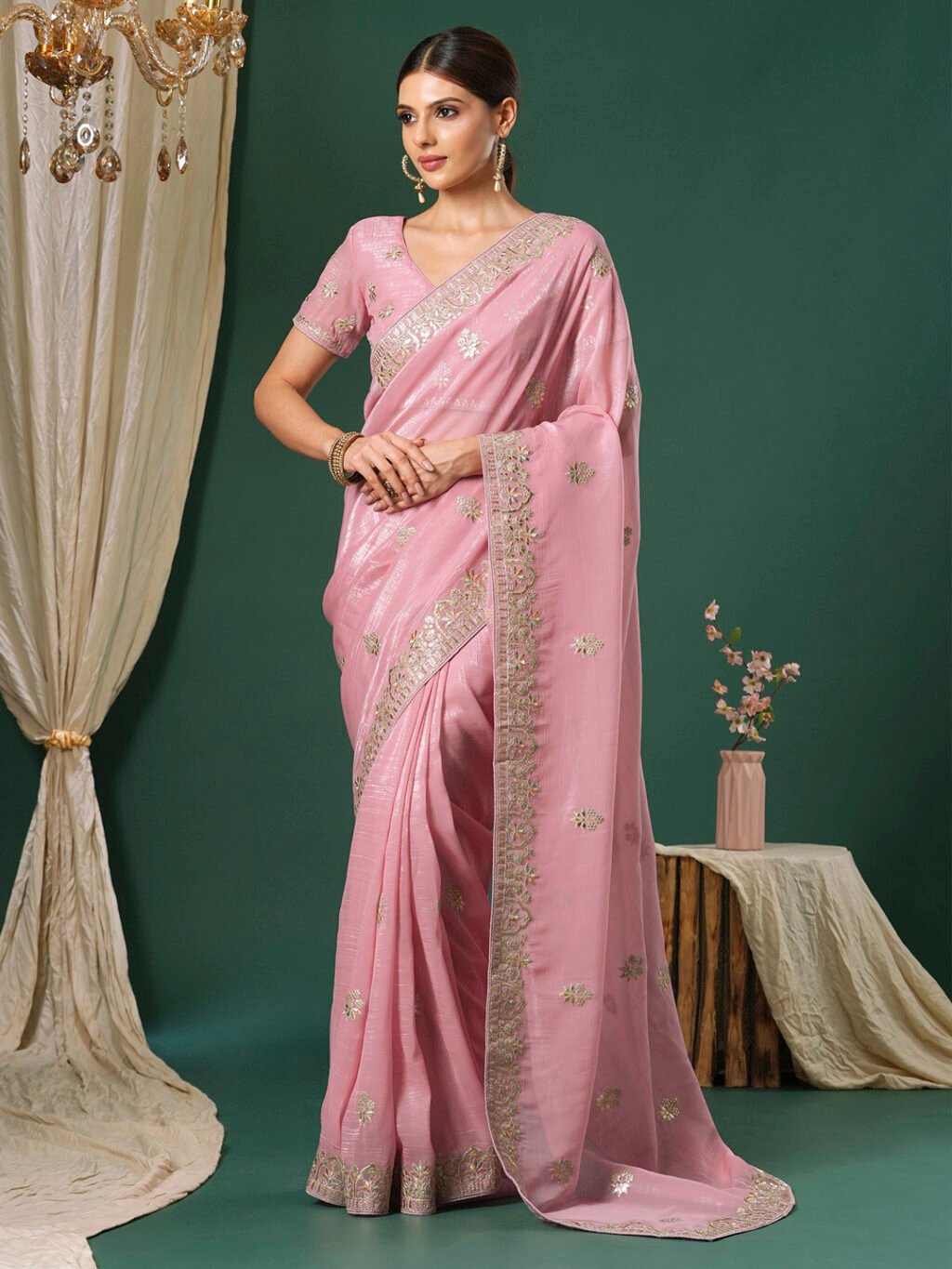Mauve Organza Saree - Sarees