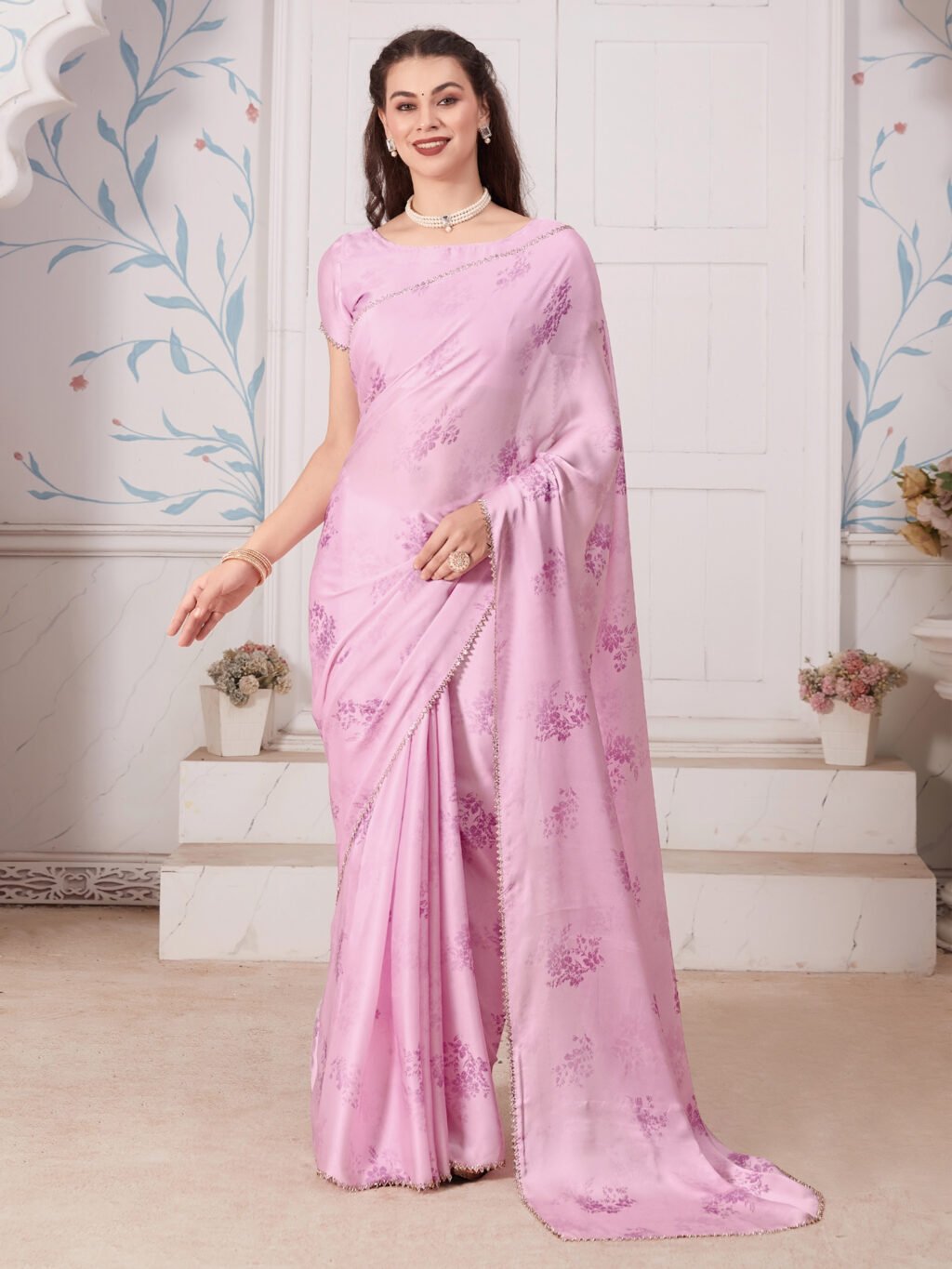 Image of Pink Silk Saree