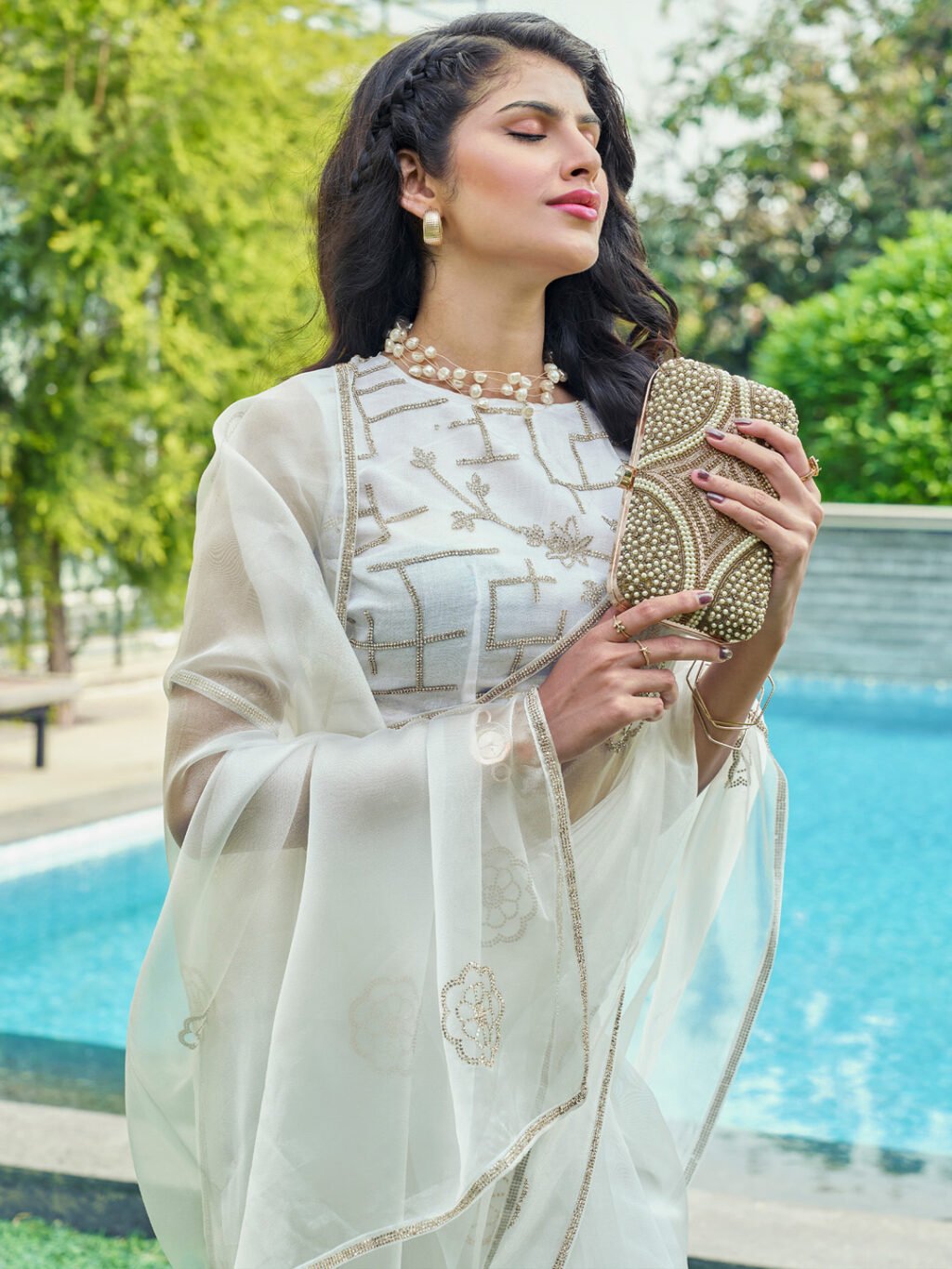White Sarees available for online shopping