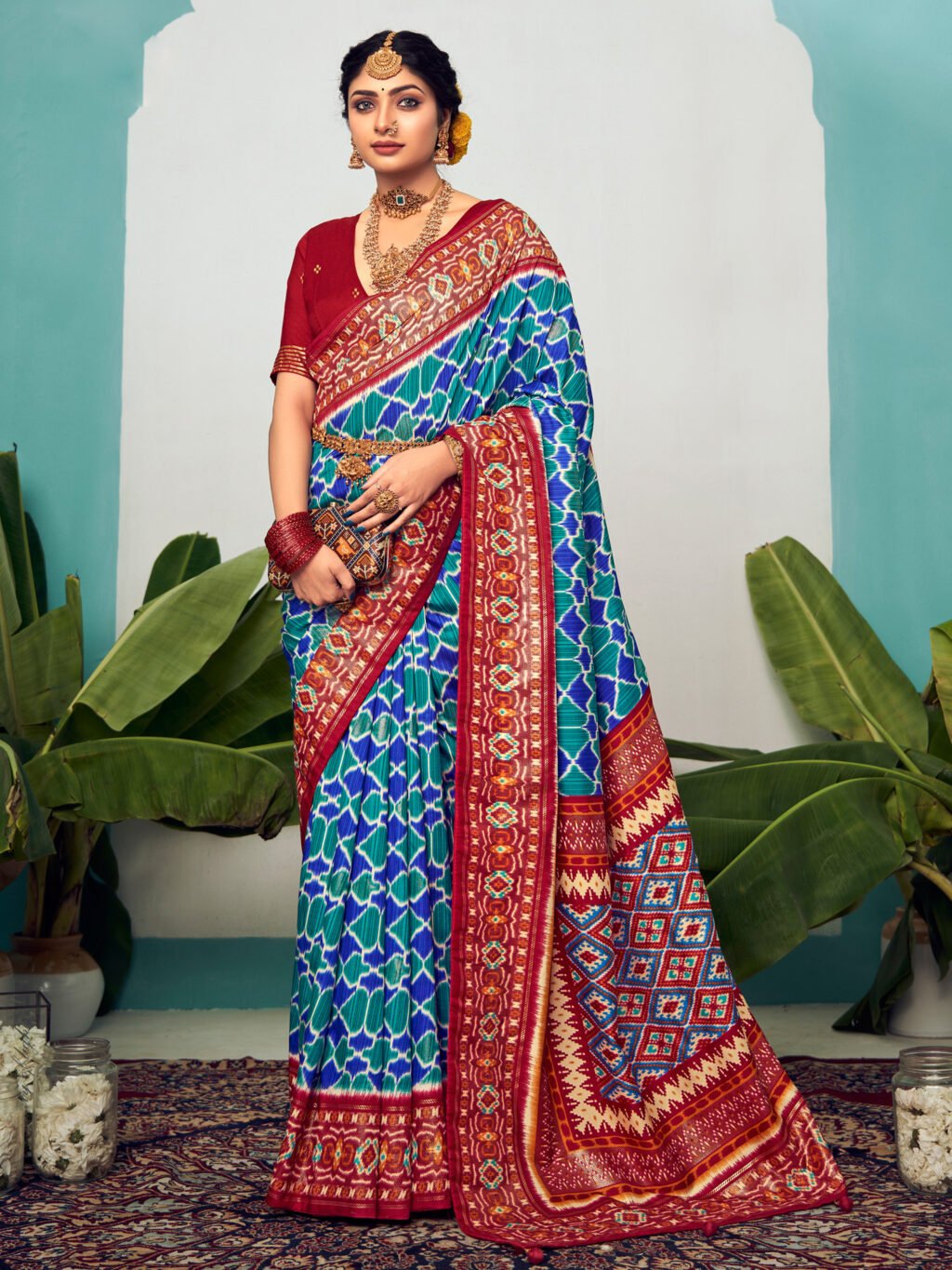 Timeless Blue Patola Silk Saree - Sarees