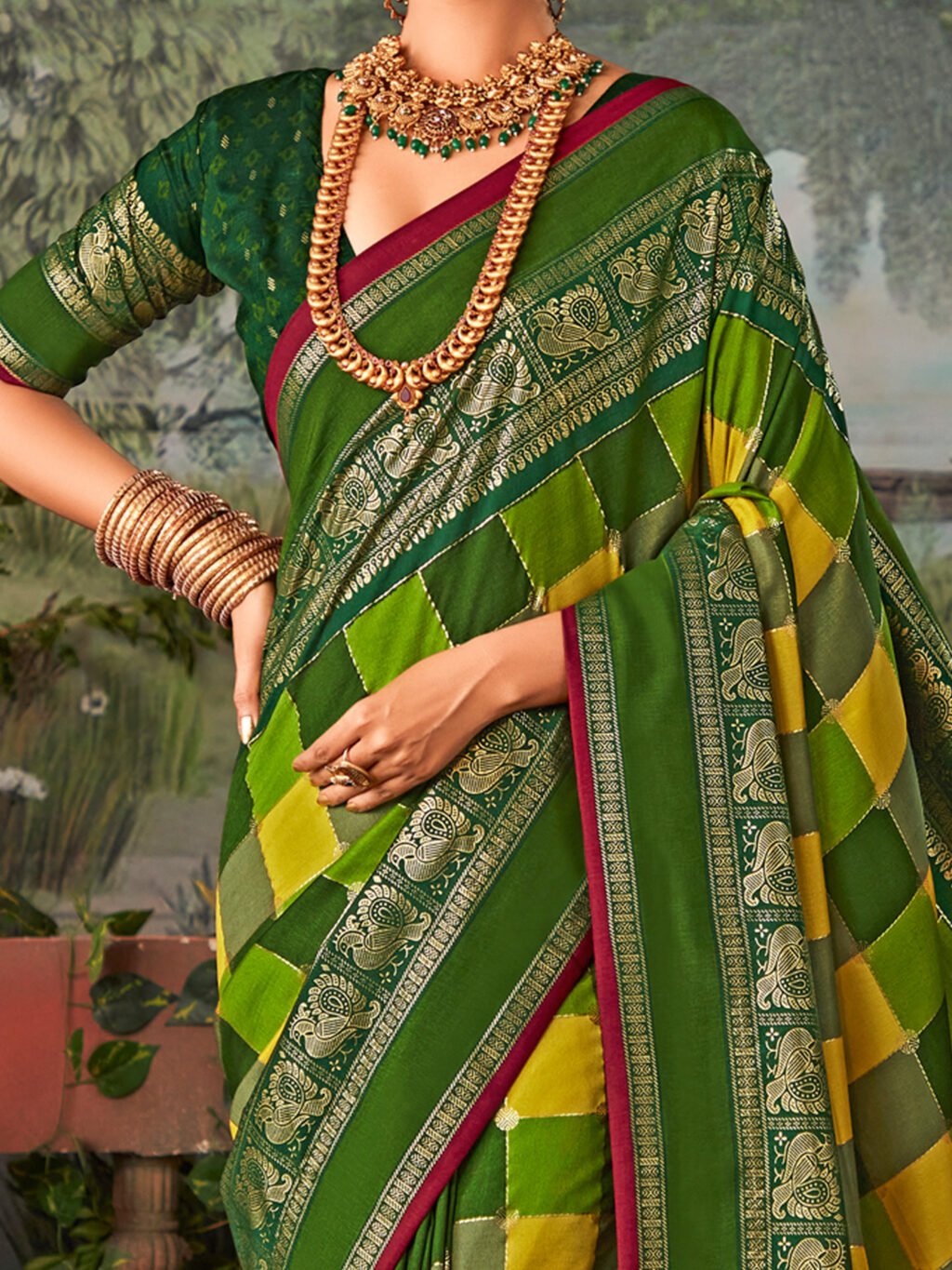 Green Sarees available for online shopping