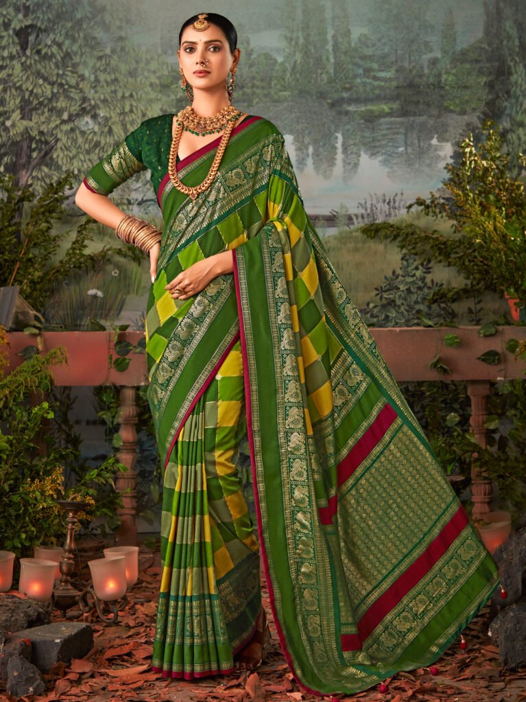Regal Green Patola Silk Saree - Sarees