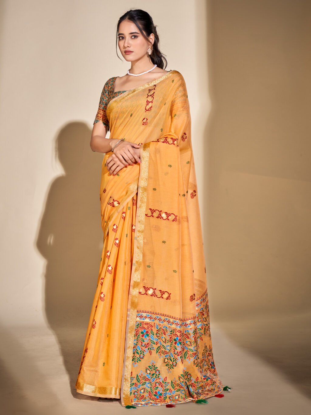 Graceful Yellow Designer Zari Woven Exclusive Saree - Cotton Saree