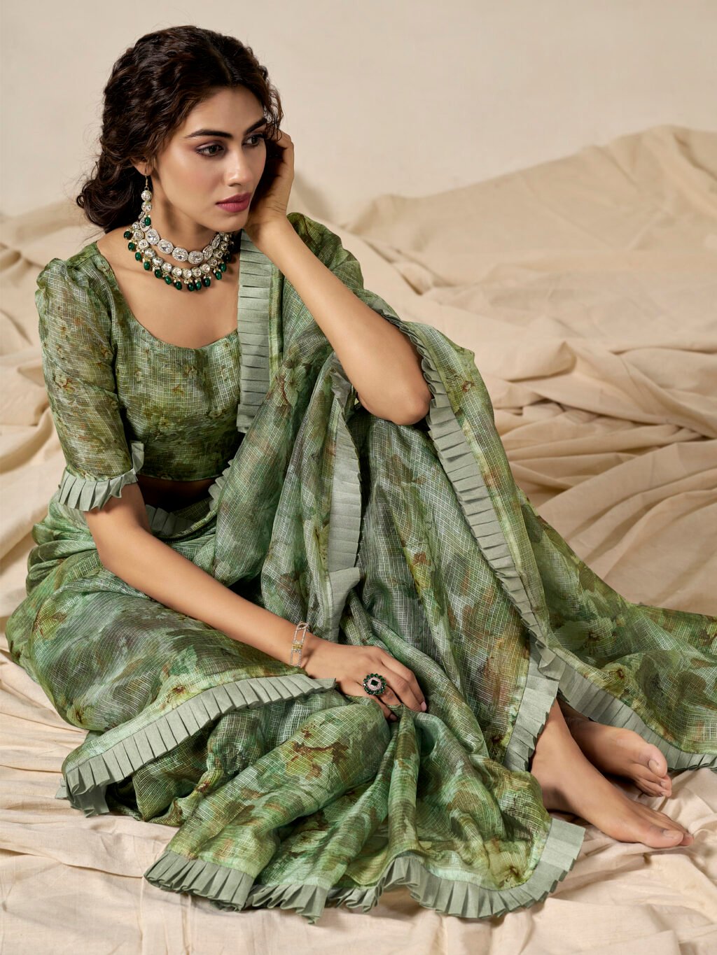 Green Sarees available for online shopping