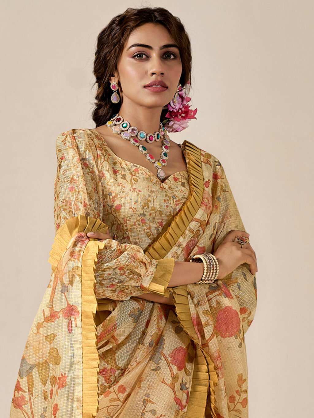 Yellow Sarees available for online shopping